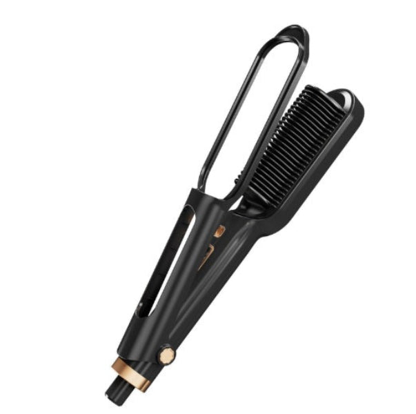 Black hair straightener on a white background