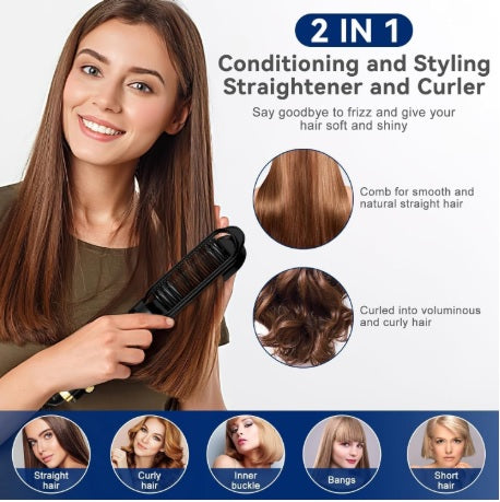 Hair Straightener Brush, Fast Heating & 5 Temp Settings & Anti-Scald, Hair Iron with Built-in Comb, Perfect for Professional Salon at Home, Reduces Styling Time BuyIt.lb