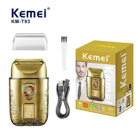 KEMEI KM-T93 Metal Electric Shaver With LED Display Screen Rechargeable Hair Beard Razor Bald Head Shaving Machine For Men Multicolor