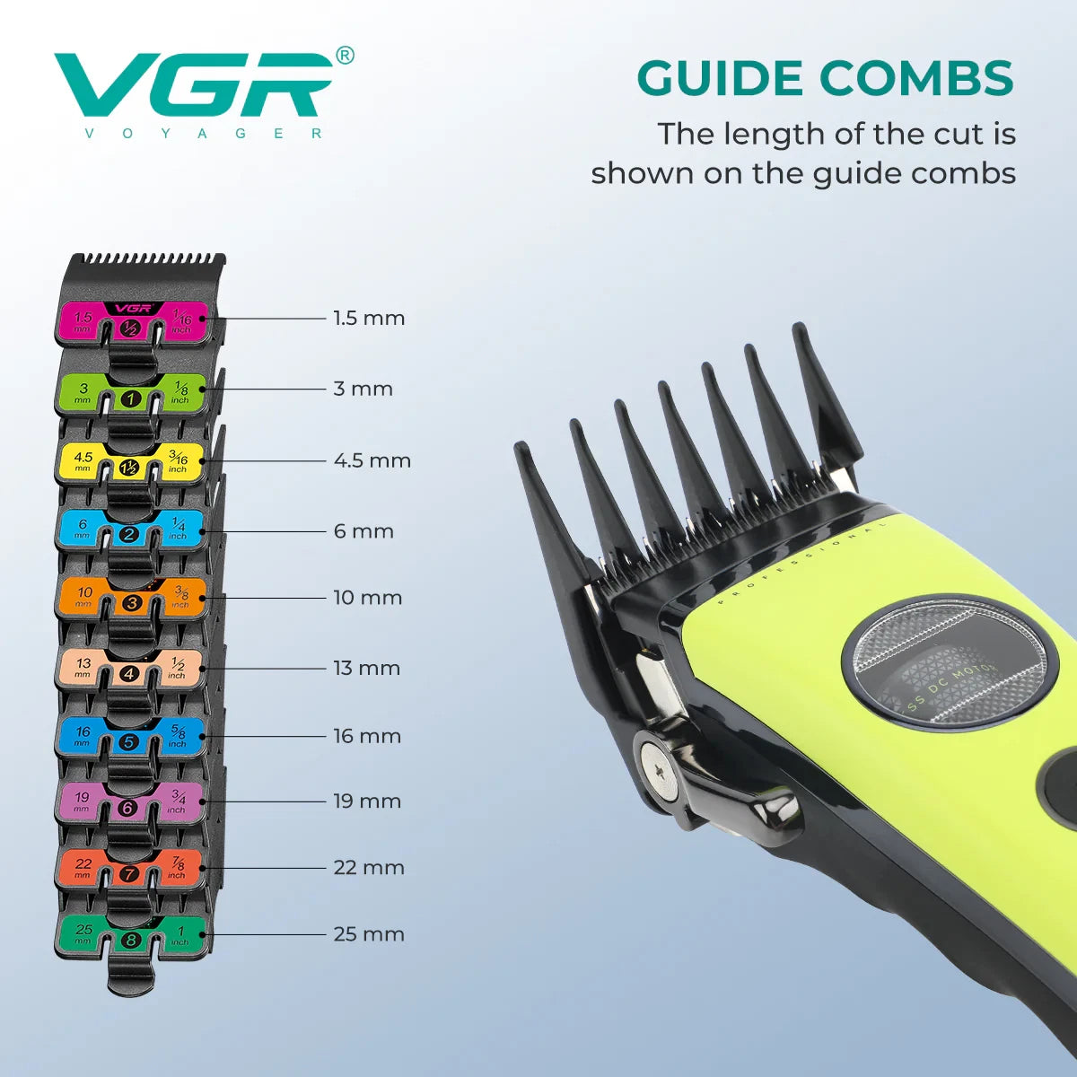 VGR V-880C Professional Hair Clipper Trimmer Cordless Barber Haircut Kit Ceramic