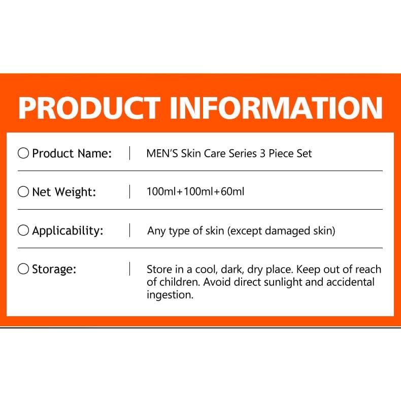 GuanJing Men's Expert Skin Care Sets Facial Wash, Facial Toner And Lotion