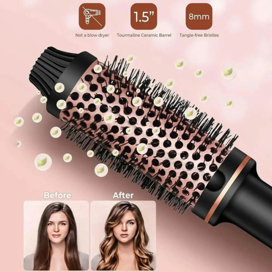 Thermal Brush 38mm 3  in 1 Hair Curler Straightener Styling Brush