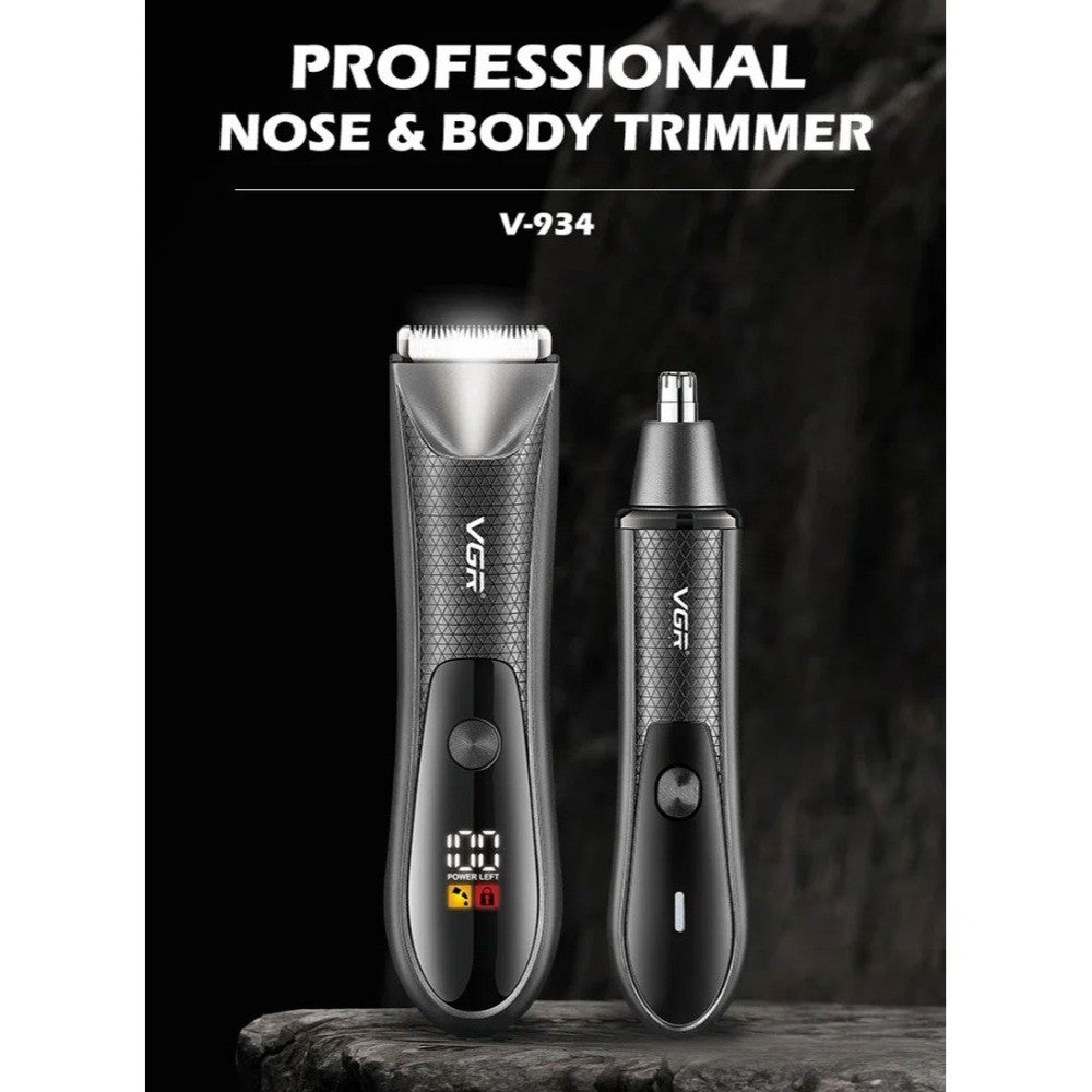 VGR, Professional Fully-Washable Body & Nose Trimmer Set V-934