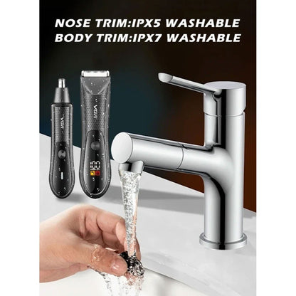 VGR, Professional Fully-Washable Body & Nose Trimmer Set V-934