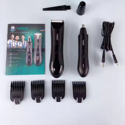 VGR, Professional Fully-Washable Body & Nose Trimmer Set V-934