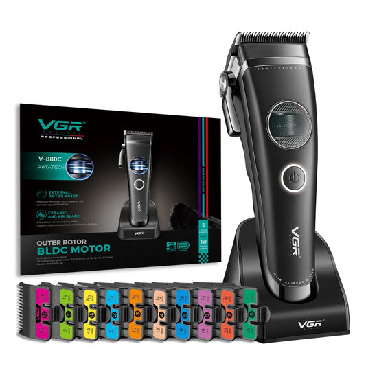 VGR V-880C Professional Hair Clipper Trimmer Cordless Barber Haircut Kit Ceramic