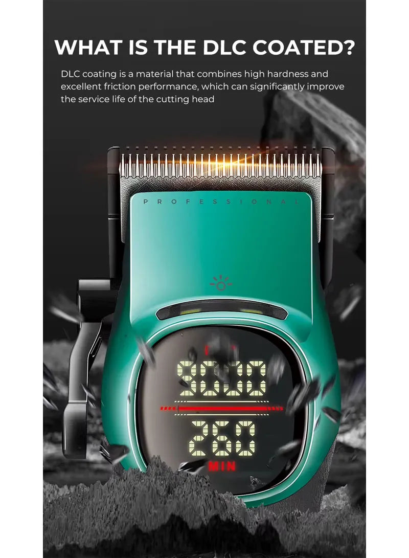 Professional Clipper & Trimmer Set, 9000 & 8000 RPM Motors, Infinity Speed Control, LED Screen, USB & Magnetic Charging & Full Comb Kit V-885S2