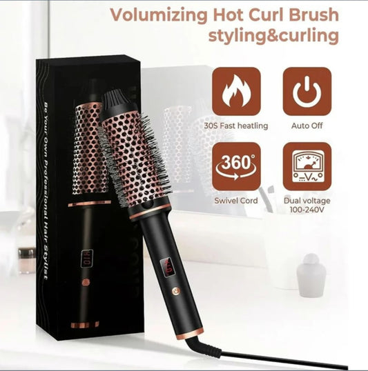 Thermal Brush 38mm 3  in 1 Hair Curler Straightener Styling Brush
