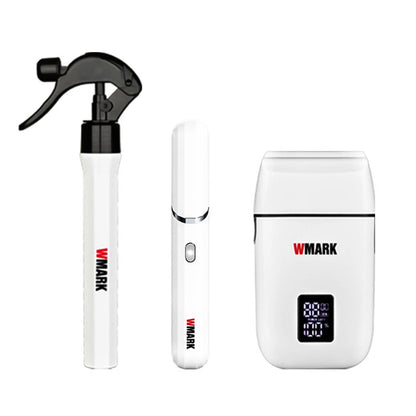 WMARK 6-IN-1 Pro Barber Hair Cut Kit Clipper Trimmer Shaver Dryer Grooming White