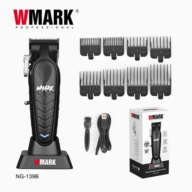 WMARK NG-139 Electric Hair Clipper with Oil Head, Black Hair Clipper, Rechargeable Hair Cutting Machine - Buyitlb