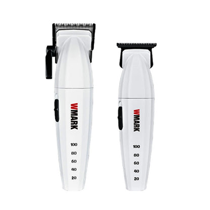 WMARK 6-IN-1 Pro Barber Hair Cut Kit Clipper Trimmer Shaver Dryer Grooming White