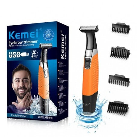 Kemei KM-1910 Rechargeable eyebrow and facial trimmer-bodygroom