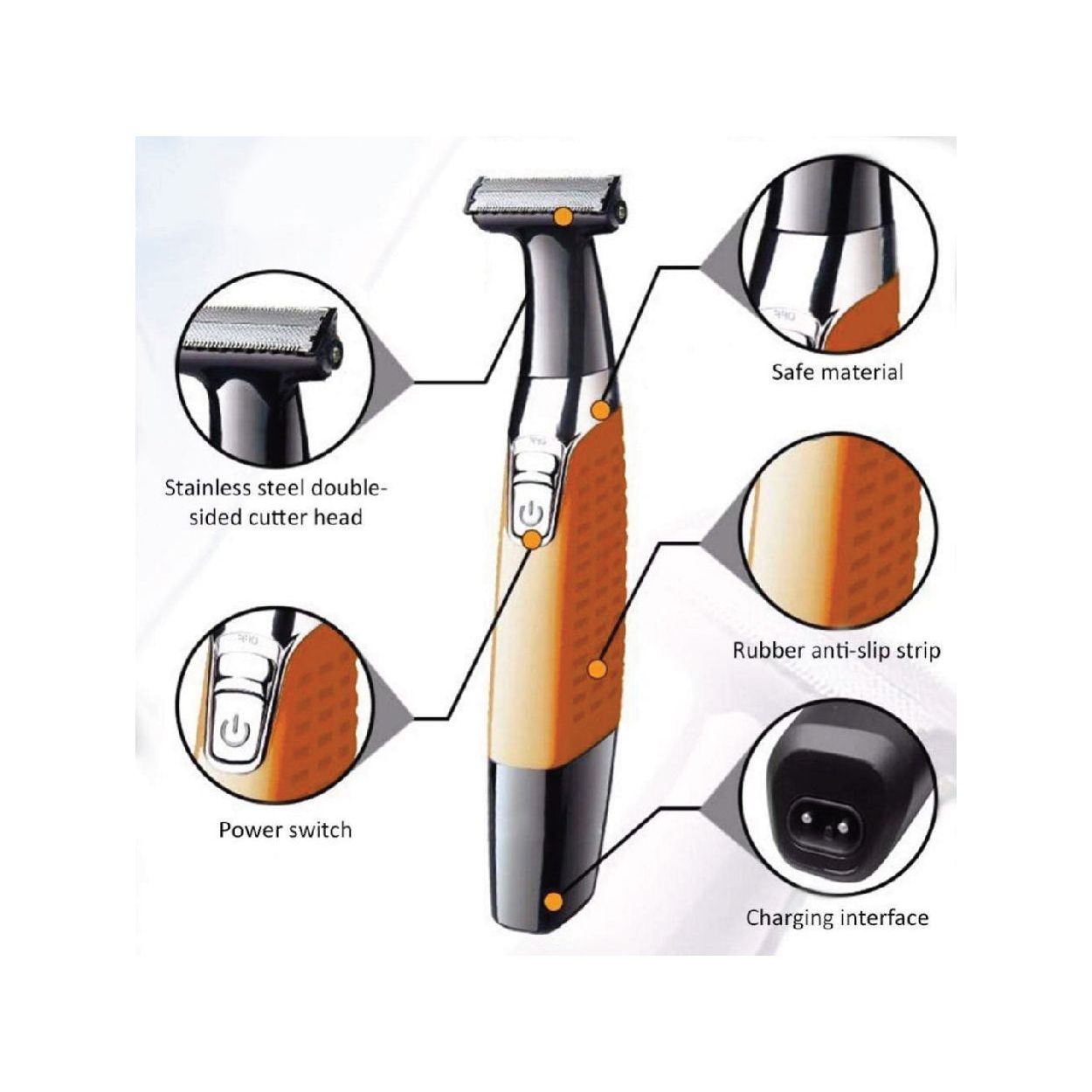 Kemei KM-1910 Rechargeable eyebrow and facial trimmer-bodygroom