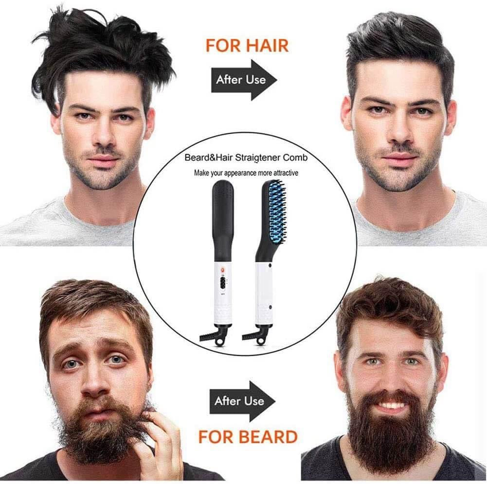Pro Beard Straightener with Ceramic Tourmaline Coated Barrel brush