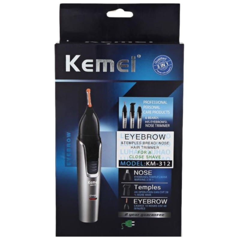 Kemei Km-312 3In1 Nose Hair Trimmer for Men Shaver Electric Eyebrow